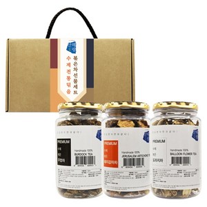 산해랑 프리미엄 수제 전통차 3종 선물세트, 1세트, 우엉차 + 돼지감자차 + 도라지차