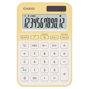 카시오 컬러 전자계산기 MS-20YC, 1개, 라이트 옐로우