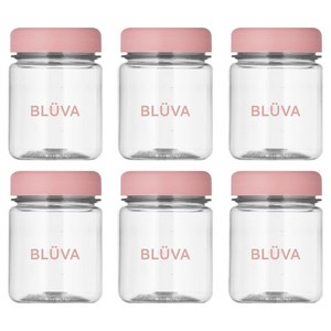 블루바 눈금표시 트라이탄 파스텔캡 다용도 미니 보틀, 핑크, 6개, 200ml