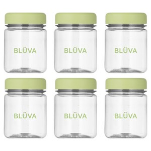 블루바 눈금표시 트라이탄 파스텔캡 다용도 미니 보틀, 그린, 6개, 200ml