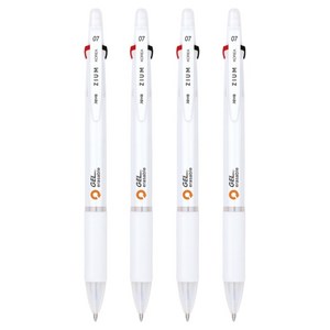 자바펜 지움3겔 지워지는 볼펜 0.7mm, 화이트, 4개