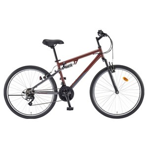 레스포 태풍DX 26 MTB 스틸 림 브레이크 16.9kg 신장 150~180cm 방문설치, 레드 브라운 + 실버 무광, 66.0cm(26인치)