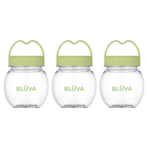 블루바 눈금표시 트라이탄 하트캡 단지 미니 쉐이킹망 쉐이커 보틀, 그린, 3개, 250ml