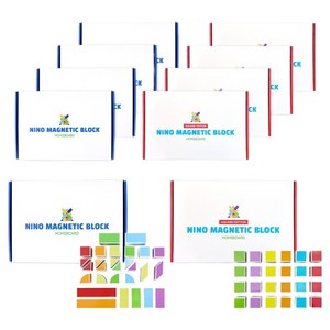 맘스보드 니노 마그넷 블록 혼합 5p + 사각 5p 세트 260p, 혼합색상, 1세트