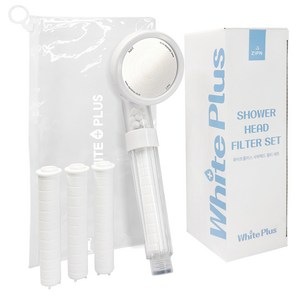 집앤 필터 샤워기헤드 + 샤워필터 4p 세트 J422 여행용, 1세트, 화이트