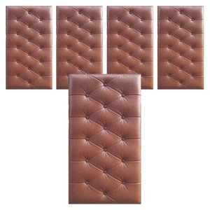 홍시마켓 홈 인테리어 방수 충격방지 벽 스티커 강화 폼블럭 70 x 35 x 0.7 cm, 브라운, 5개