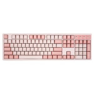 큐센 PBT 풀윤활 가스켓 유선 기계식 키보드 YSY 실론밀크축, 벚꽃, QSENN X104, 제조사축