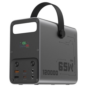 라플루 캠핑 차박용 인산철 PD 65W 12V DC 보조배터리 120000mAh, 실버, RPB-LFP12