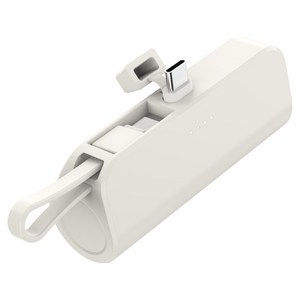 힙스터 도킹형 보조배터리 5000mAh C타입 C타입 스트랩, 아이보리, MOPB-R5-CHL