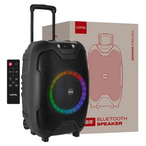 컴스 홈파티 버스킹 이동식 LED TWS 블루투스 앰프, 블랙, KY600N