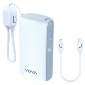 보바 그립 미니 고속충전 보조배터리 10000mAh, VA-115, 블루