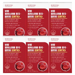 보령 콜레스테롤 홍국 rTG 알티지 오메가3, 60정, 6개