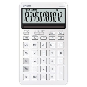 카시오 프리미엄 스타일리시 예쁜 사무용 계산기 JW-200DQ, 1개, 실키 화이트