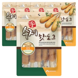 펫스토리 강아지 수제 핫도그 간식, 황태, 100g, 5개