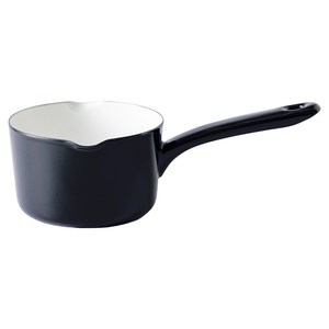 후지호로 인덕션 타쿠미 법랑 밀크팬, 블랙, 1개, 12cm