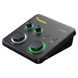 마오노 24bit / 192kHz 레코딩 팟캐스트 방송 녹음용 오디오 인터페이스, 블랙, PS22 Lite