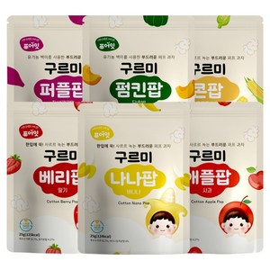 퓨어잇 구르미팝 6종 세트, 1세트, 사과, 딸기, 바나나, 구운옥수수, 자색고구마, 단호박