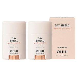 오휘 아쿠아 선 스틱 투 고 듀오 세트 SPF50+ PA++++, 14g, 2개 골드박스 특가