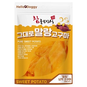 헬로도기 강아지 참좋은간식 그대로 말랑 고구마 넙적 간식, 250g, 1개