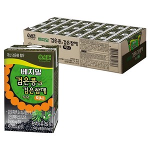 베지밀 검은콩과 검은 참깨 두유 미니, 145ml, 24개