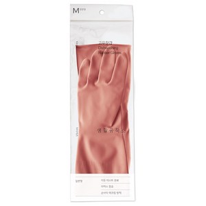 생활공작소 라텍스 고무장갑 일반형, 파스텔핑크, 중(M), 1개