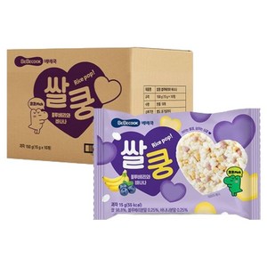 베베쿡 쌀쿵 과자, 혼합맛(블루베리/바나나), 15g, 10개