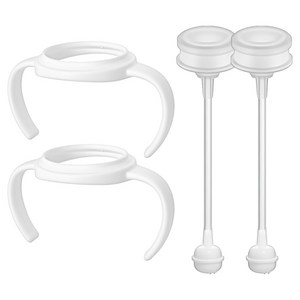 순수아 젖병손잡이 고급형 2P + 교체용 빨대리필 2P, 화이트(젖병손잡이), 1세트