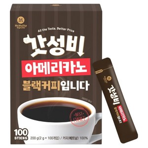 맥널티커피 갓성비 아메리카노 블랙커피, 1개, 100개입, 2g