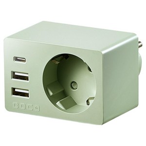 보코 미니원36 USB C타입 초고속 충전 PD36W 멀티탭 1구 BC-A116U36, 1개, 아쿠아그린, 73mm
