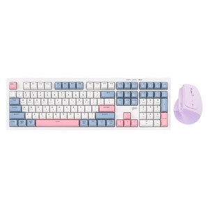 지클릭커 오피스프로 사일런스 M RGB 무소음 무선 블루투스 키보드 버티컬 마우스 세트, 일반형, Sky Pink, WMK580