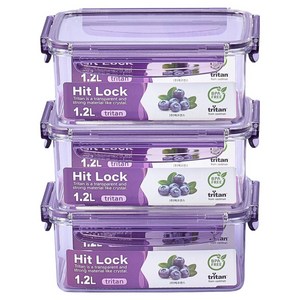 ecosense 에코센스 올트라이탄 프리미엄 밀폐용기 히트락 세트, 1세트, 1.2L x 3p 골드박스 특가