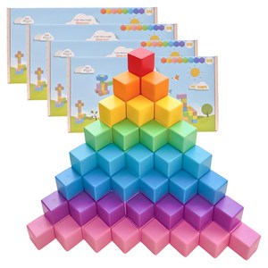 벨베이비 네모형 자석블럭 32p, 레인보우, 4세트