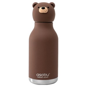아소부 진공스텐 캐릭터 베스티 보온보냉 텀블러, 브라운 베어, 460ml, 1개