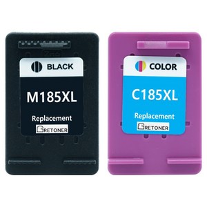 그래토너 삼성 INK-M185 XL INK-C185 XL SL-J1680 J1780DW J1785W 호환 잉크 카트리지 대용량 4색 세트, 검정, 컬러, 1세트