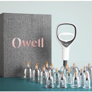 Owell 수동식 부항기 컵 18p + 연결호스 + 핸들펌프, 1세트