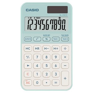 카시오 예쁜 미니 휴대용 계산기 SL-310YC, 1개, 라이트 그린