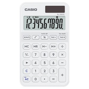 카시오 예쁜 미니 휴대용 계산기 SL-310YC, 1개, 화이트