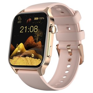 와피크 웨어러블 통화 수신 알림 GPS 운동 블루투스 스마트워치 X5S, 골드, 4.8cm, GPS + 블루투스