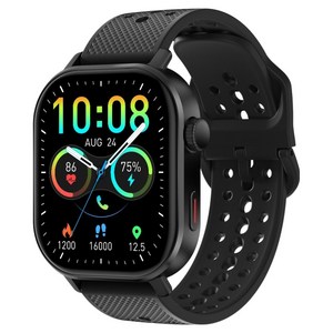 와피크 아웃도어 스포츠 SOS통화 AI운동인식 스마트 워치 ST60, GPS + 블루투스, 5.41cm, 블랙
