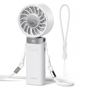 디센느 듀얼 스트랩 냉각 휴대용 선풍기 5000mAh, 퓨어 화이트, DSF5