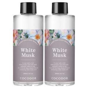 코코도르 디퓨저 리필액, 화이트머스크, 200ml, 2개
