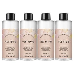 코코도르 디퓨저 리필액, 너의 비누향, 200ml, 4개