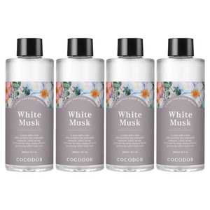코코도르 디퓨저 리필액, 화이트머스크, 200ml, 4개