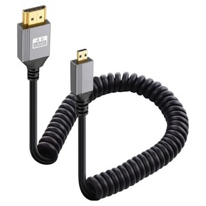 Ytek 4K 60Hz 일자형 HDMI 2.0 to Micro HDMI 스프링 꼬임방지 케이블 젠더, 1개, YT-HMCSP