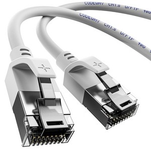코드웨이 40기가 CAT8 초고속 인터넷 U FTP 랜 케이블, 화이트, 1개, 50m