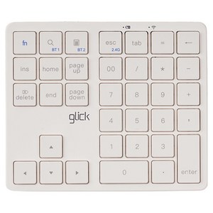 지클릭커 슬림 펜타그래프 노트북 숫자패드 블루투스 무선 넘버 키패드 NK35, 화이트, 1개