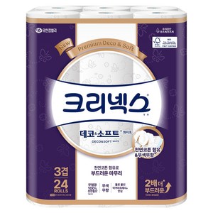크리넥스 데코 & 소프트 화이트 화장지, 28m, 24개입, 1개
