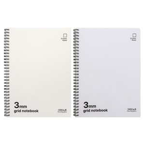 모닝글로리 그리드 3mm PP 스프링노트 16절 좌철 2종 세트, 1세트, 화이트, 퍼플