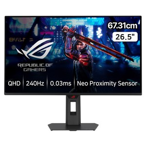 에이수스 QHD ROG STRIX QD-OLED 240Hz 0.03ms 400cd DCI-P3 99% 멀티스탠드 게이밍 모니터, 67.31cm, XG27AQDMES