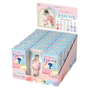 조선문방구 랜덤 뽀송 미니 몬스터 키링 17p 세트, 랜덤 17개, 1세트